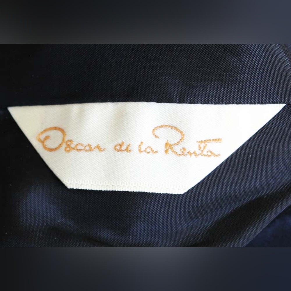 $6,000 OSCAR DE LA RENTA BLACK VELVET EMBROIDERED BEAD RUNWAY GOWN US S - Picture 5 of 7